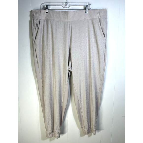 Athleta Brooklyn Textured Jogger Plus Size 22 Beige Lightweight Pockets Stretch - Picture 1 of 11